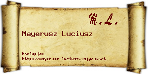 Mayerusz Luciusz névjegykártya